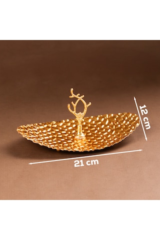 Porsima Gold Metal Mini Sunumluk Şekerlik Lokumluk Kurabiyelik