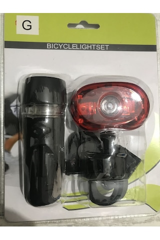 Jing Yi Bisiklet Ön Arka Far Stop Set Siyah - Kırmızı