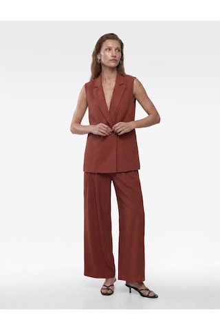 Koton Koton X Melis Ağazat - Viskon Kumaş Cepli Çift Pile Detaylı Düz Geniş Paça Baggy Pantolon Kahverengi 6sak40334pw Kahve