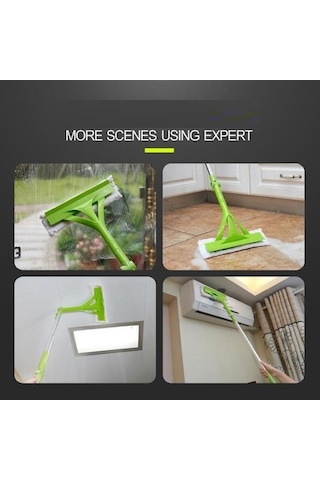 Trendooze Yüksek Yıkama Yeni Windows Toz Temizleyici Temizleme Teleskopik Sünger Paspas Katlı Fırçası Fırça Çoklu Cam İx Yeşil