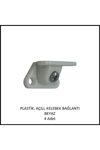 Plastik, Açılı, Kelebek Bağlantı 40 Mm, Beyaz 4 Adet