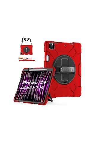 Apple Uyumlu iPad Pro 12.9 3.Nesil Kılıf Defender Askılı Zırh Tank Case