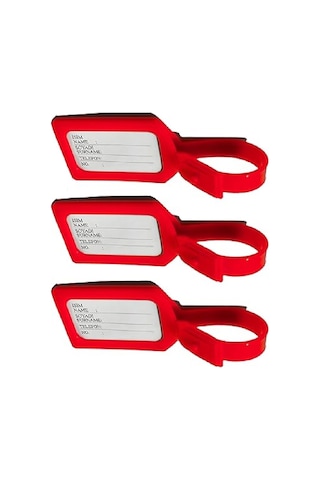 Tarix Valiz Isimliği, Valiz Etiketi, Çanta Isimliği, Bavul İsimliği 3'lü - Kırmızı Çok Renkli