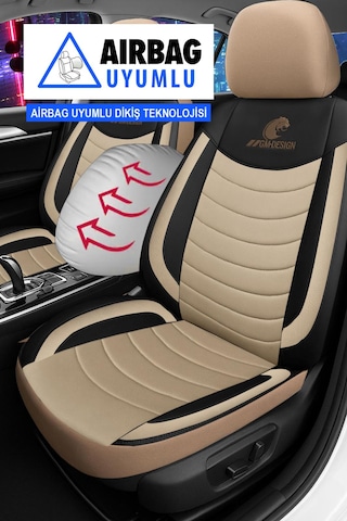 Panther Serisi Keten Kumaş Oto Koltuk Kılıfı Hyundai İ20-i30-accent-blue-era-getz Uyumlu Bej