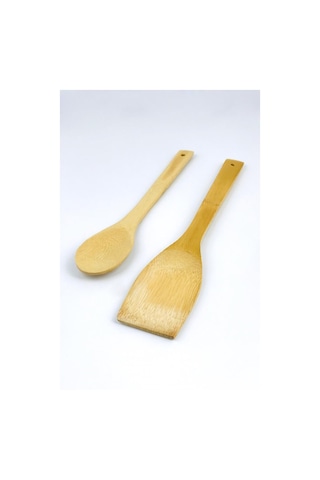 Bambu Spatula Ve Bambu Servis Kaşığı 2'li Set