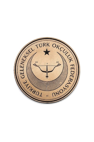 Geleneksel Türk Okçuluk Federasyonu Deri Peç - Arma - Askeri Patch Çok Renkli