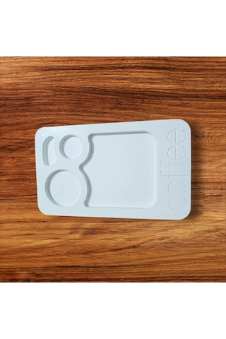 Ahşap Boyalı-vernikli Beyaz Kahve Sunumluk 6 Adet