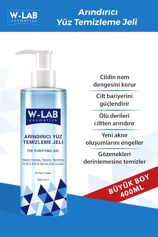 W-Lab Cosmetics Arındırıcı Yüz Temizleme Jeli 400 ML