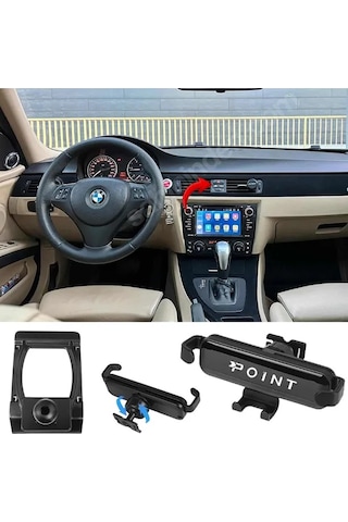 Bmw 3 Serisi 3.16i Araca Özel Cep Telefon Tutacağı Robotik Oynar Başlık 2006-2011 Arası Profesyonel Siyah
