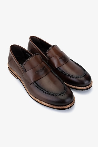 Valmenti Erkek Hakiki Deri Kahverengi Loafer Ayakkabı 183 42551 Erk Ayk Y25 Kahve Dr/orgu Kahverengi