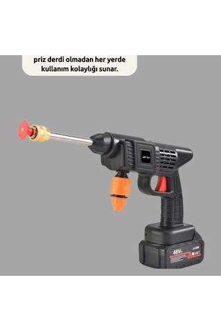 Kablosuz Basınçlı Yıkama Tabancası Köpük Şişeli 450psı Akülü Temizlik Cihazı
