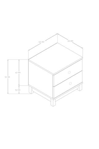 3780 Desa 2 Çekmeceli Mdf Profil Ayaklı Komodin Beyaz - Sepet