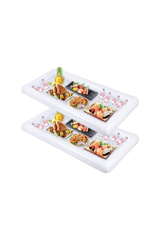 Leezsing Taşınabilir Şişme Buz Bar - Havuz Partileri Ve Açık Hava Kullanımı İçin Pratik Çözüm BEYAZ