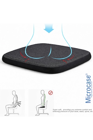 Microcase Ortopedik Memory Foam Nefes Alabilen Kumaş Oturma Minderi 40x40x4 Cm Al5518