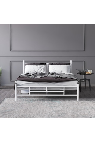 Defne Metal Karyola 150x200 Cm Beyaz Renk