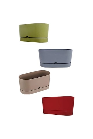 4 Adet Polıwork Saksı Balkon Begonya 30 Cm