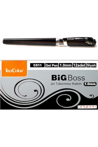 1.0 Mm Jel Tükenmez Kalem Siyah 12 Adet Çok Renkli