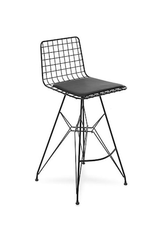 Akın Lüx 2'li Tel Bar Taburesi - Siyah Siyah