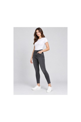 Nova Earth Art Unisex Antrasit Yüksek Bel Skinny Kısa Boy Kot Pantolon 31