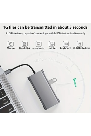 Dashanshop 11 İn 1 Usb C Dock Istasyonu 100mbps Gigabit Ethernet 3 Ekran Macbook Uyumlu Windows
