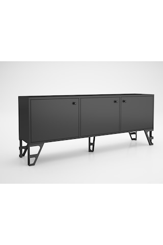 Wood'n Love Bello 160 Cm Metal Ayaklı Tv Ünitesi - Konsol - Siyah