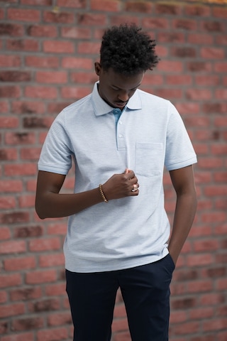 Advante Rahat Kesim Örme Dokumalı Cepli Polo Yaka T-shirt Mavi