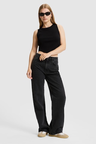 U.S. Polo Assn. Kadın Siyah Loose Fit Jean Pantolon 50330035-dn0027