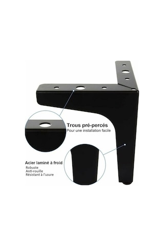 Flybuy 8'li Metal Kanepe Ayak Takımı 15 Cm, 600 Kg Yük Kapasite Siyah Mobilya Ayağı Kanepe Desteği, Tv Dolabı Ayağı, Dolap Takımı -
