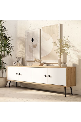 4056 Next 150 Cm Tv Ünitesi Sepet-beyaz Meşe - Beyaz