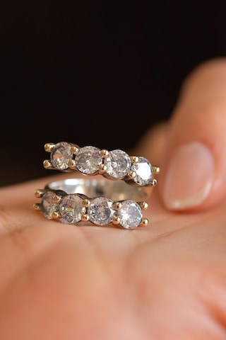 Erdobia Zirkon Taşlı Spiral Elişi Otantik Gümüş Yüzük