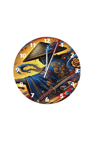 Ti-play Kılıc Ve Samuray 30x30cm Akrilik Dekoratif Modern Duvar Saati ÇOk Renkli