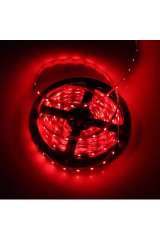 5 Metre Kırmızı Smd 3528 Led Şerit Silikonsuz İç Mekan 300 Adet
