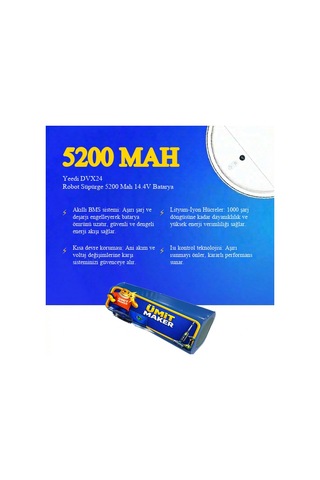 Yeedi Dvx24 Robot Süpürge 5200 Mah 14.4v Batarya Uyumlu Uzun Ömürlü, Yüksek Performans Pil