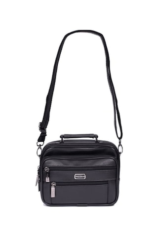 Moda Çanta Erkek Siyah Suni Deri Askılı Çanta Bu-41 Moda Bu-41