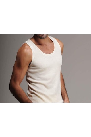 Hasyün Erkek Interlok Yün Atlet Kolsuz Bisiklet Yaka Woolmark Ser