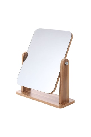 Masa Üstü 13 Cm Ahşap Tek Taraflı Hareketli Dikdörtgen Masa Aynası Cin812 Kahverengi