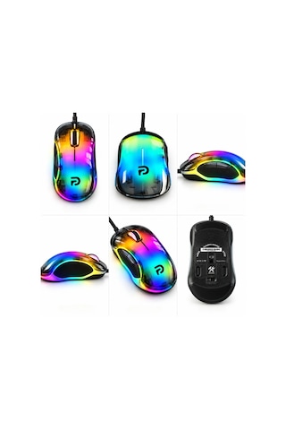 Trio G702 7200 Dpı Şeffaf Rgb 7 Tuşlu Kablolu Gaming Oyuncu Mouse 160 Cm Örgü Kablo -