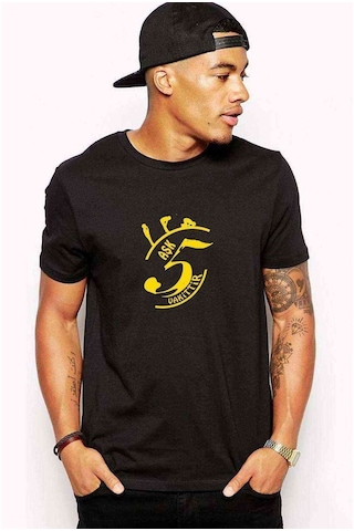 Aşk 5 Vakittir Baskılı Siyah Erkek Tshirt