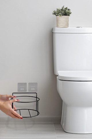 Okyanus Home MS-860S-433 Eko Magic Askılı Yuvarlak Mina Çöp Kovası Siyah