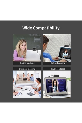 Didadodo 2mp Usb Web Kamera - Mikrofonlu, Sabit Odaklı, Sürücüsüz, Esnek Montaj, Pc/laptop İçin Esnek Açılı Hd Görüntü