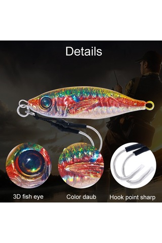 10 Renk/set Hengjıa Demir Plaka Kurşun Balık Kukla Yem Yavaş Marş Deniz Balıkçılığı Lures, Model: 60g