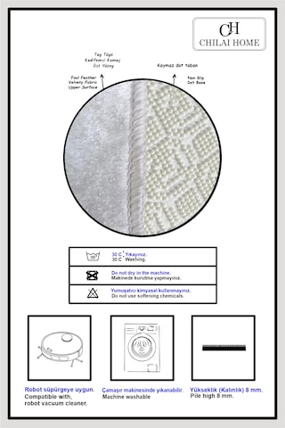 Chiliai Home 40x70 cm Dijital Kaymaz Yıkanabilir Banyo Paspası, Dogroll