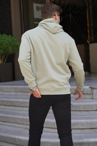 Madmext Mint Yeşili Kapüşonlu Nakışlı Erkek Sweatshirt 6145-mint Yeşili Mint