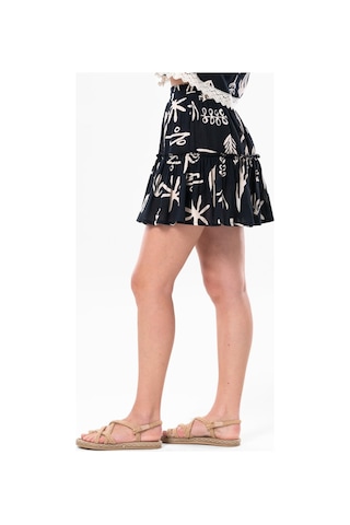 Akyaka Şile Bezi Fırfırlı Kısa Yazlık Otantik Etek Siyah Syh-siyah Siyah