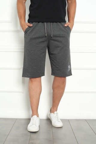 Erkek Şort Bermuda Kurt Armalı Beli Bağcıklı Ipli Cepli Büyük Beden Geniş Beden Aralığı Antrasit Nıc1067 R50 Antrasit