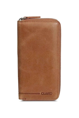 Guard Antik Taba Fermuarlı Portföy Cüzdan - Grd2403xw22193 Kahverengi