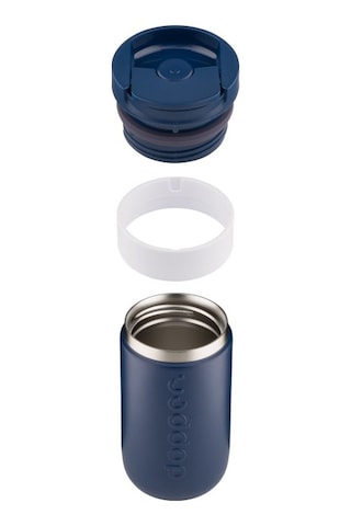 Dopper Travel Mug Yalıtımlı Termos Bardak 300 Ml - Dalga Mavisi Lacivert / Beyaz