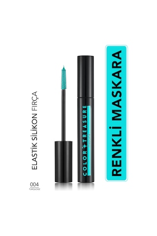 Flormar Color Treasure Hacim Veren & Yüksek Pigmentli Renkli Maskara 004 Turquoıse