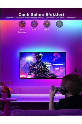 Govee RGBIC Basic LED Şerit H618A3D1 WiFi+BT Alexa Google Asst. Destekli 5 M