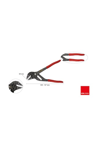 Ceta Form 300 Mm Anahtar Fonksiyonlu Paralel Çene Pense E30w-54-0300